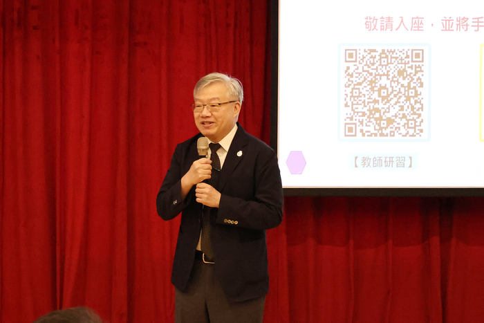 林俊哲校長談治學理念，強調以務實累積實力，持續擴大大學影響力。圖片